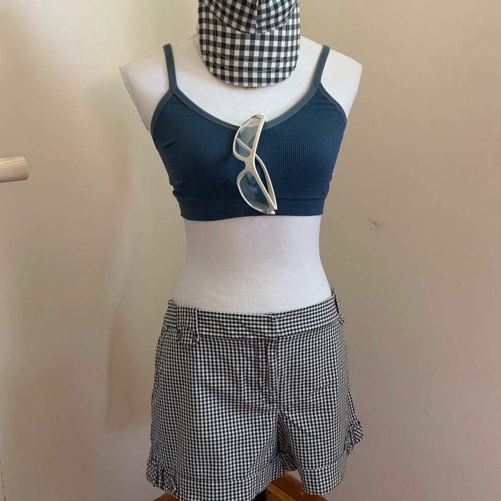Black and White Checkered Women's Shorts